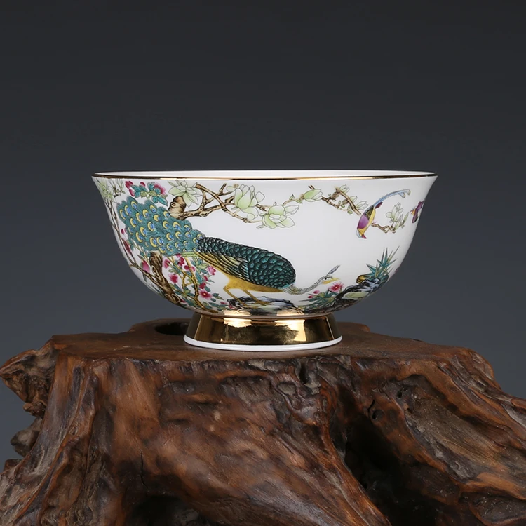

Antique Chinease QingDynasty porcelain bowl, Pastel peacock bowl ,Handicrafts,best collection&adornment,Free shipping1903