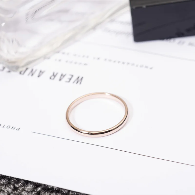 Гладкое кольцо YUN RUO для женщин мужчин свадьбы розовое золото серебро нержавеющая