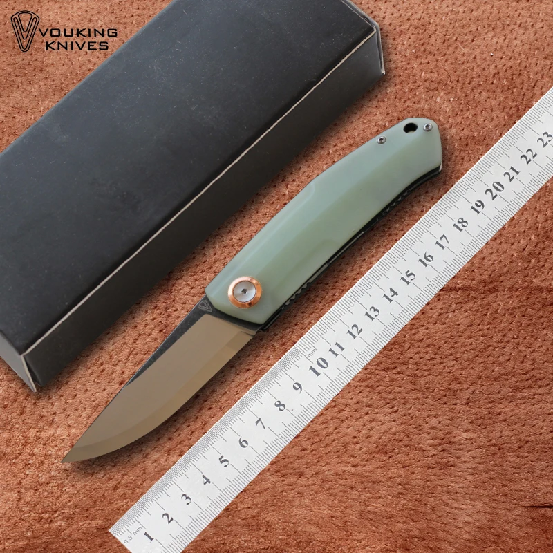 VOUKING G02 складной нож Ножи Лезвие: 12C27N(сатин) Ручка: G10 Открытый выживания Охота Кемпинг Фрукты Нож EDC инструменты