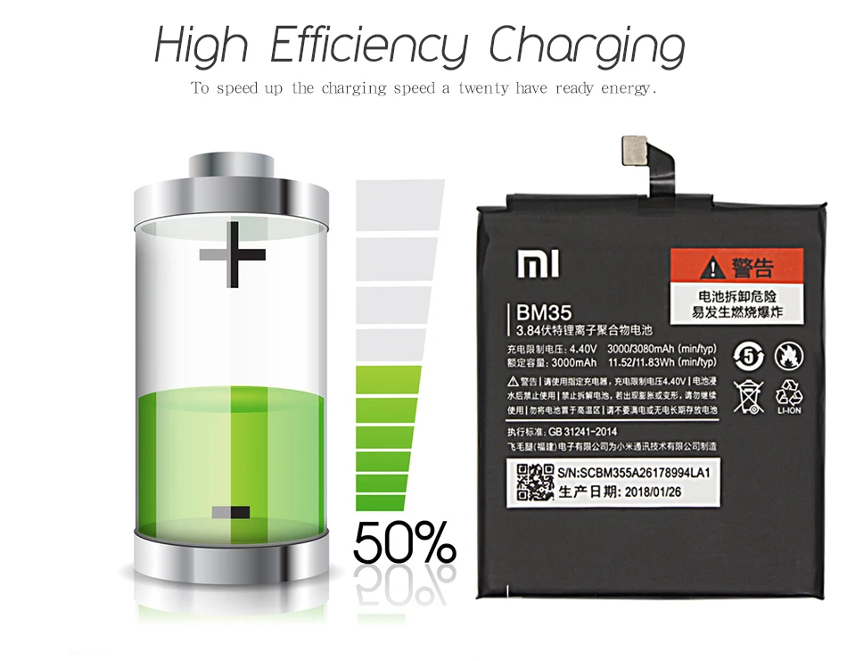 Xiao mi сменный аккумулятор BM35 для Xiaomi mi 4C аккумулятор для мобильного телефона 3080 мАч перезаряжаемый аккумулятор