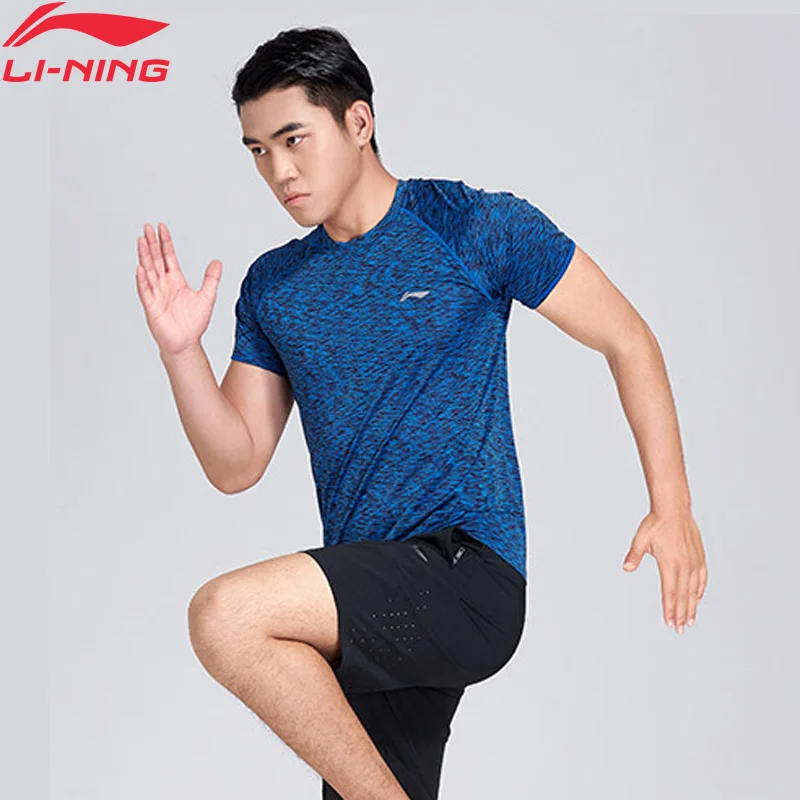 Li-Ning мужские футболки для бега дышащие полиэстер тонкая подкладка спортивные