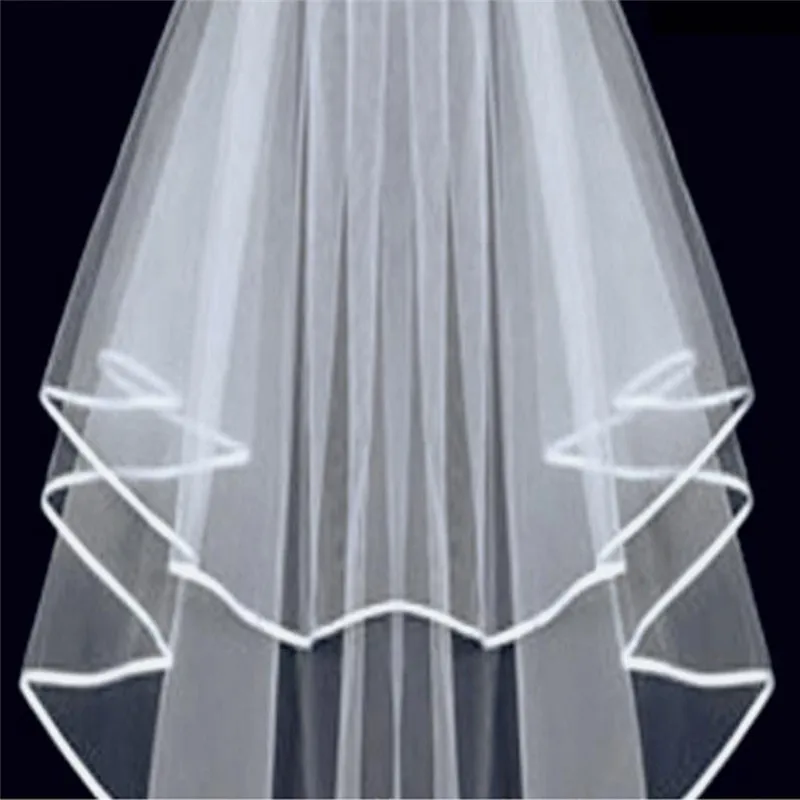 Фата свадебная двухслойная с атласной каймой и гребнем|wedding bridal|bridal weddingbridal comb |