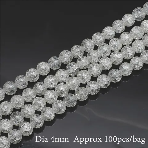 Бусины из стекла Beadia белые снежинки 4-10 мм