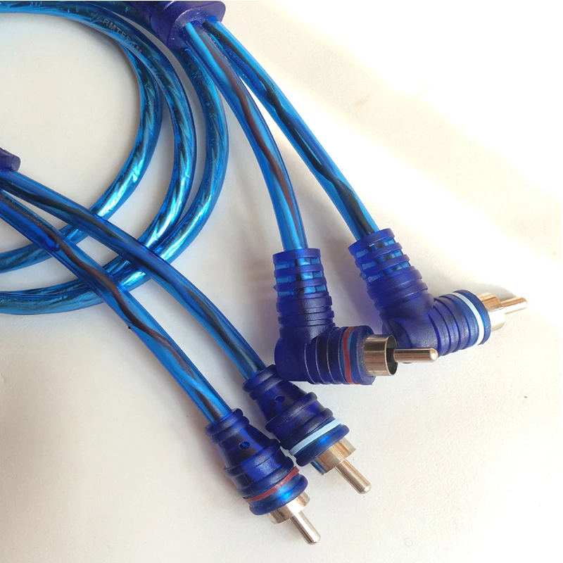 

Auto stereo audio cable Blue 2RCA 5m car audio amplifier Pure copper Converter amplifier subwoofer Cable amplifier subwoofer