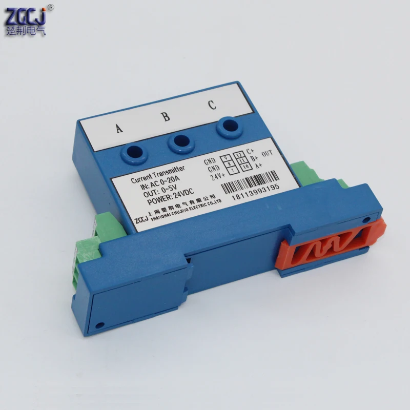 Перфорация AC 0-20A 3 фазный ток передатчик 4-20mA, 0-20mA, 0-5 V, 0-10V Выход дырчатое 3 трехфазный амперметр переменного тока преобразователь сигналов