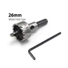 Корончатое сверло 26 мм 1,02 дюйма, 1 шт., металлическая кольцевая пила, высокоскоростной стальной сердечник, специально для нержавеющей стали из быстрорежущей стали