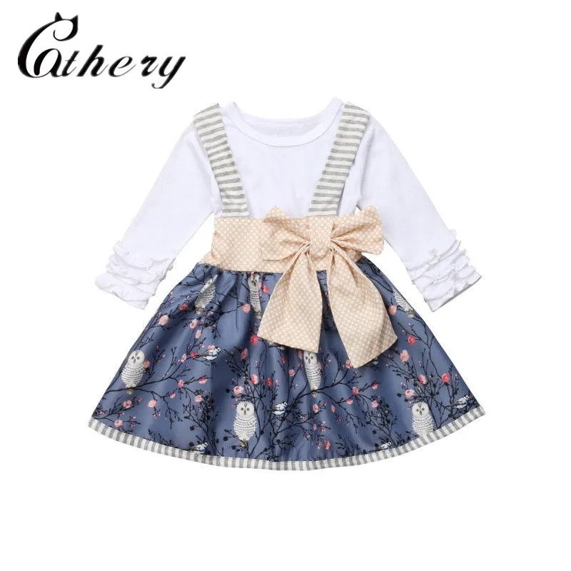 Cathery/модный осенний комплект из 2 предметов для маленьких девочек хлопковая