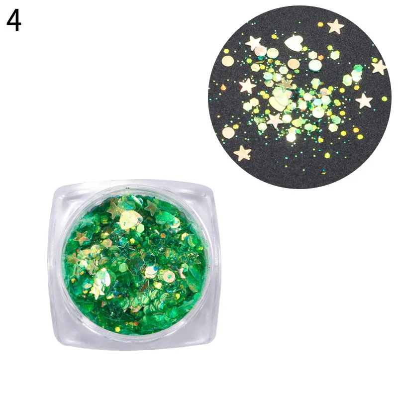 Блестки для ногтей 12 цветов блестки пайетки круглая нестандартная пайетка