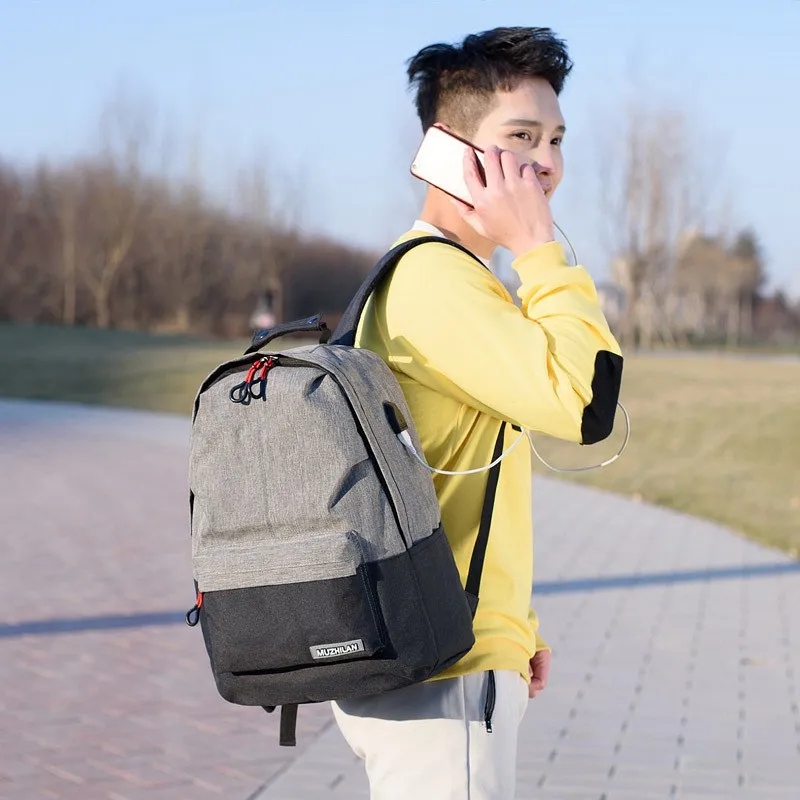 Холщовый рюкзак для женщин и колледжа школьный ранец с usb зарядкой ноутбука