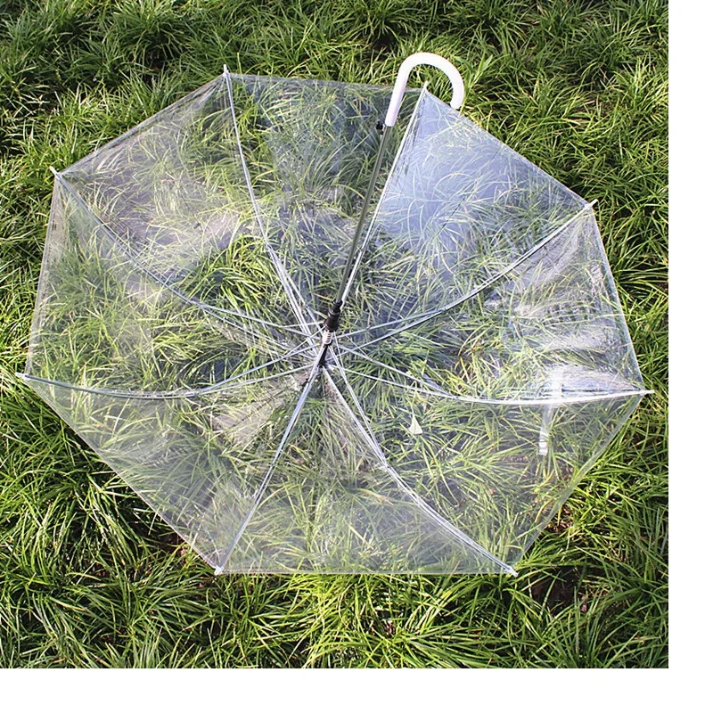 50 шт./лот зонтик с длинной ручкой прозрачный для взрослых детей детский