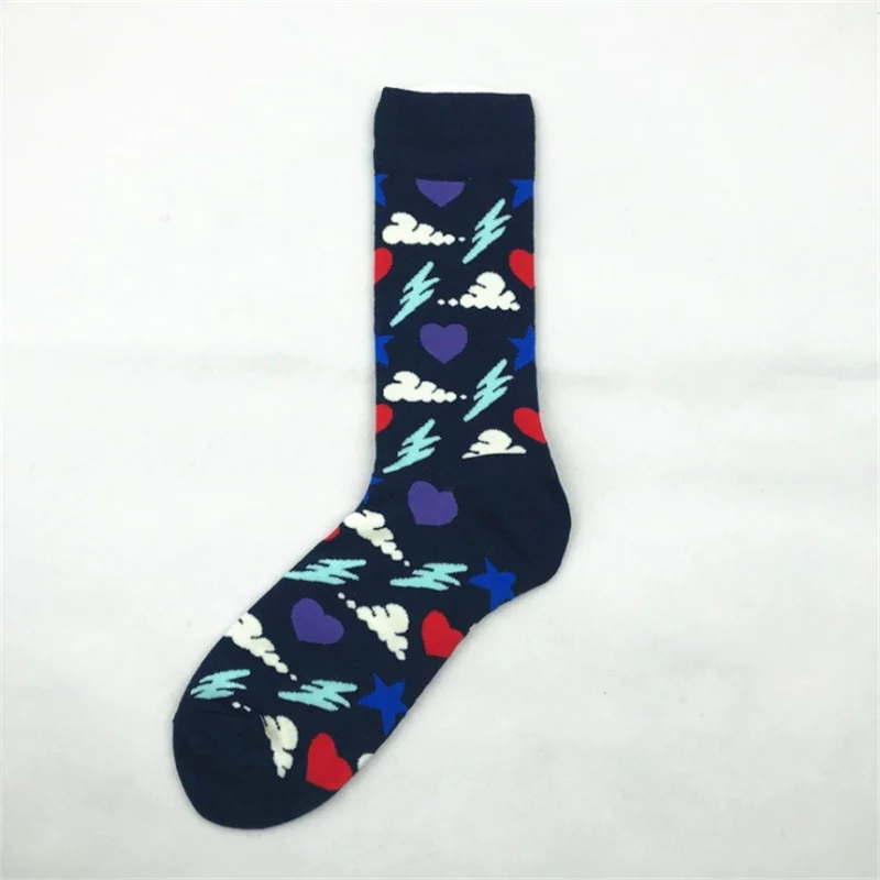 51102 Moda Socmark, весна, Новое поступление, счастливые мужские носки, смешной цвет, уличная одежда, хип-хоп, геометрический узор, дизайнерские носки, подарок для мужчин - Цвет: 51102