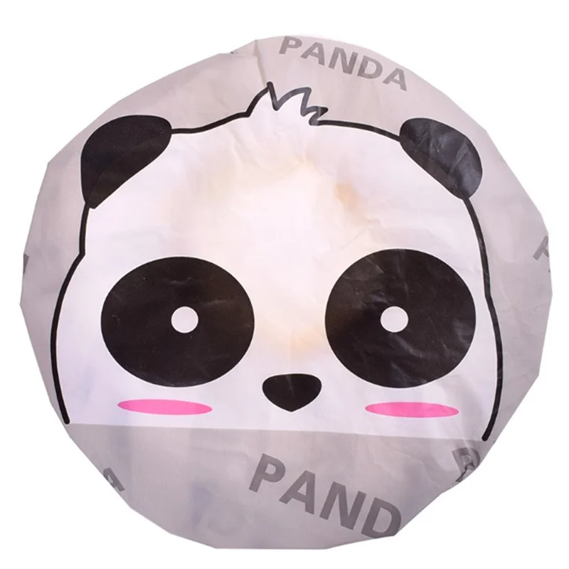 White Panda Микрофибра Женская ванная полотенце для волос быстросохнущая шляпа для волос тюрбан Супер Абсорбирующая насадка для душа шапочка для ванной полотенца с капюшоном - Цвет: White Panda