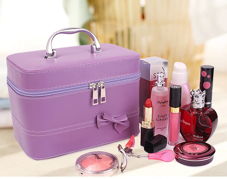 

1PC New Portable Jewelry Box PU Leather Cosmetic Organizer Make Up Ring Earring Travel Bag Organizador De Maquillaje OK 0561