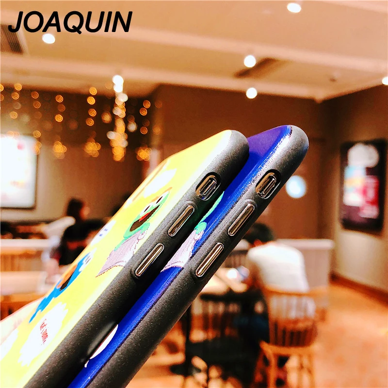 3D Sesame Street Cute Cartoon Relief Soft IMD Case For iPhone 6 6s 7 8 plus 10 X XR XS MAX luxury Phone cover |