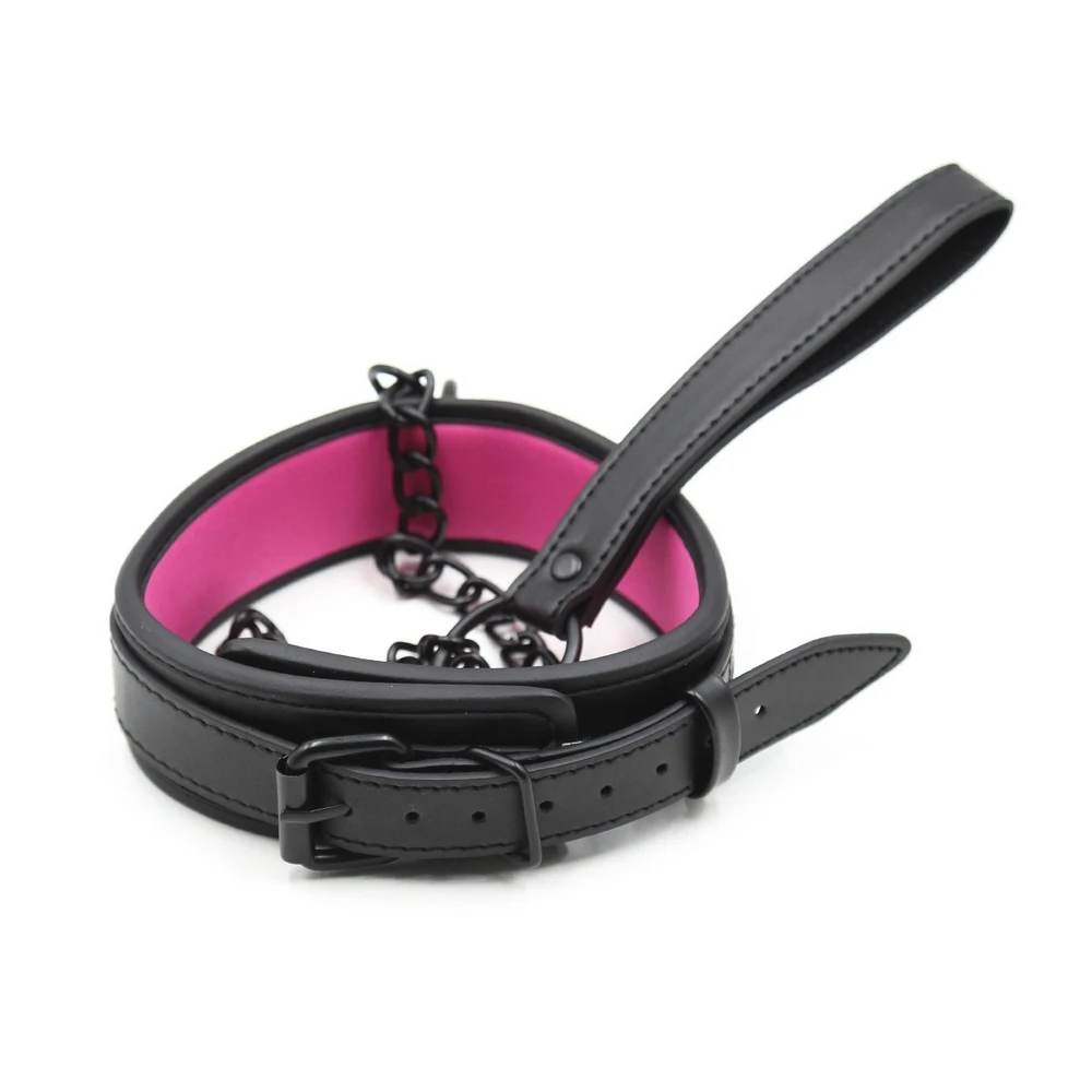 Кожаный ошейник БДСМ бондаж сексуальная стимуляция флирт поводок сдержанность