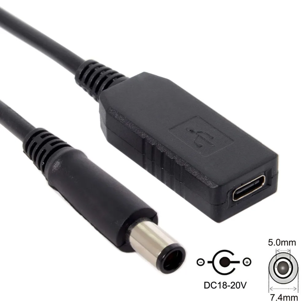 

USB 3.1 Тип C USB-C до DC 7,4 5,0 мм 20V Разъем питания эмулятор PD триггер зарядный кабель для ноутбука