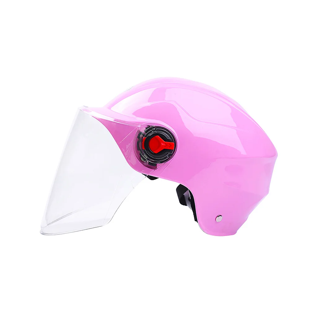 pink Transparent Cov Новейший мотоциклетный шлем с щитом, уличные велосипедные полушлемы для мужчин и женщин CSL2018 - Цвет: pink Transparent Cov