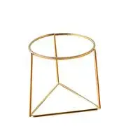 Gold Подставка для цветов из кованого железа для свадебного декора, Геометрическая настенная Подвесная подставка для суккулентов, цветочный горшок, контейнер для растений, украшение дома - Цвет: Gold