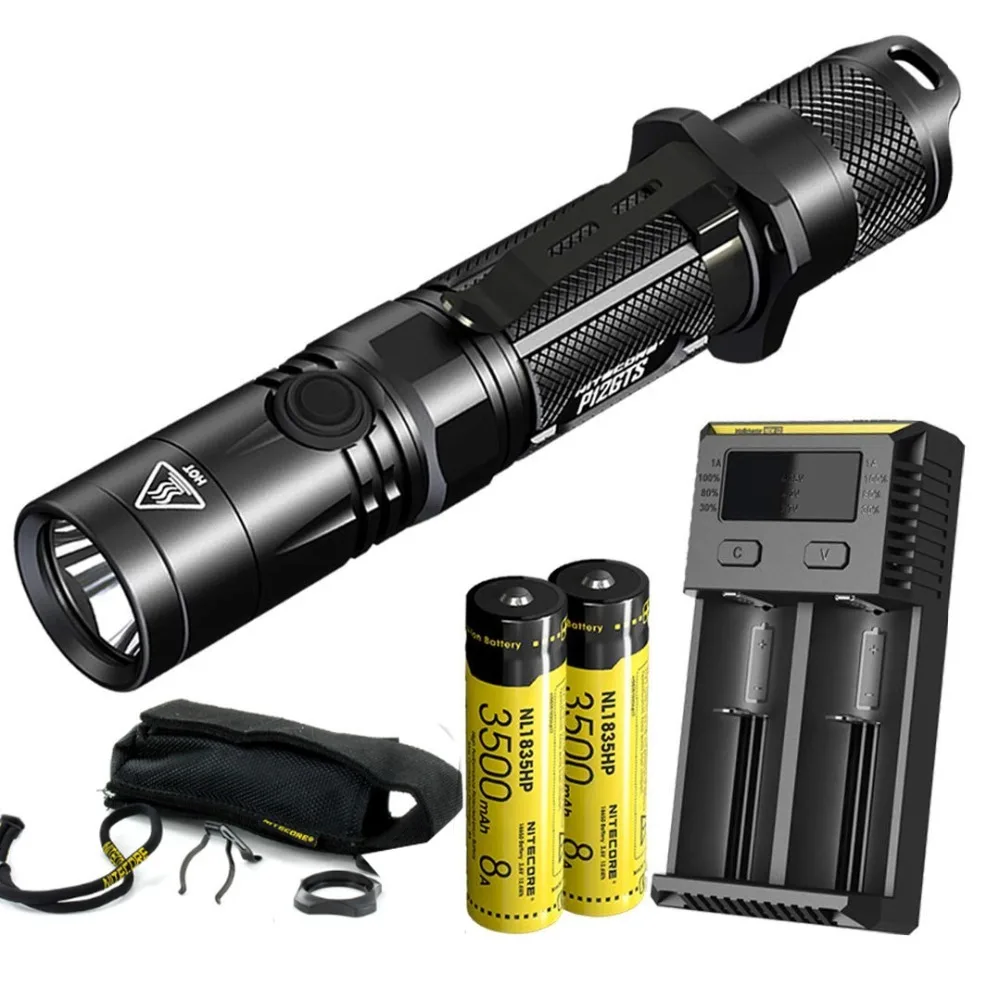 Светодиодный тактический фонарик Nitecore P12GTS 1800 люмен с 2 перезаряжаемыми