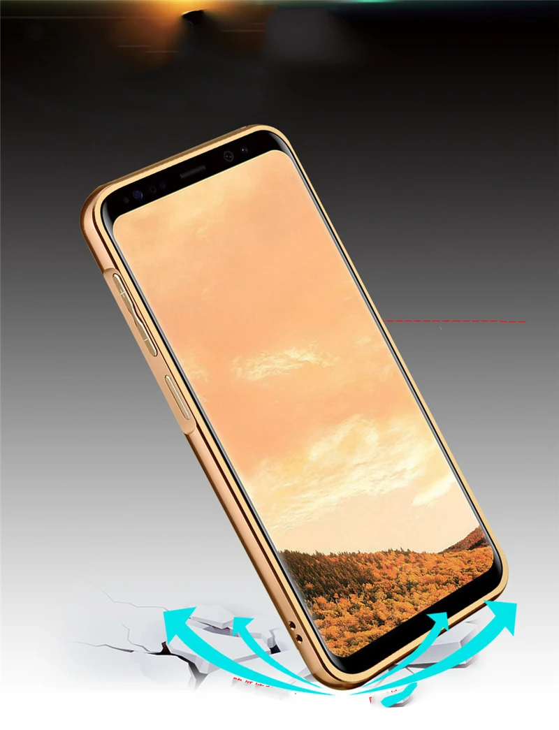 Зеркальный металлический чехол для Samsung Galaxy S8 S9 Plus алюминиевая задняя крышка Note 10