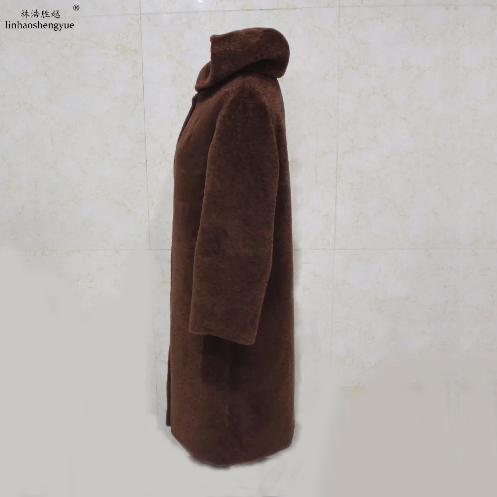 Linhaoshengyue  Winter Warm Fashion Compound Sheep Shearing Fur Coat Real Fur Winter Women Coat
