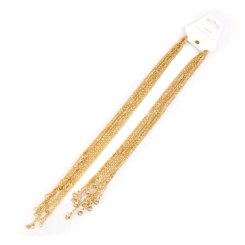 2 мм/1 5 мм из нержавеющей стали золотого цвета/серебряного цвета Rolo звенья цепи