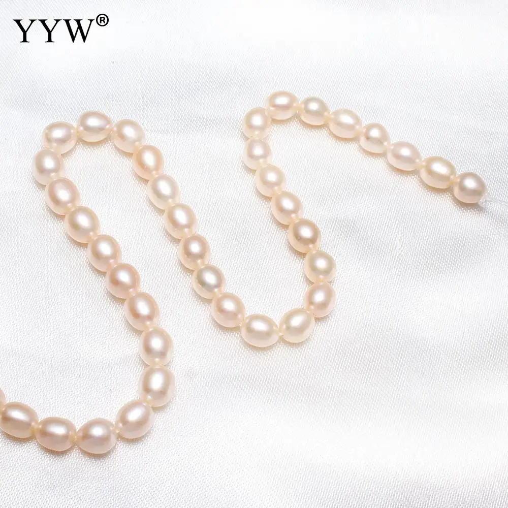 Бусины Из Натурального пресноводного жемчуга розовый 6-7 мм около 0 8 на нитке 15