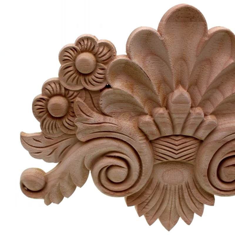 RUNBAZEF Новое поступление винтажная деревянная резная угловая аппликация