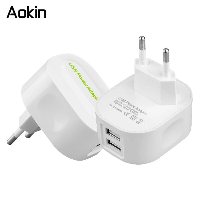 Адаптер зарядного устройства Aokin 2 USB 5 в 3 1 А быстрое зарядное устройство для