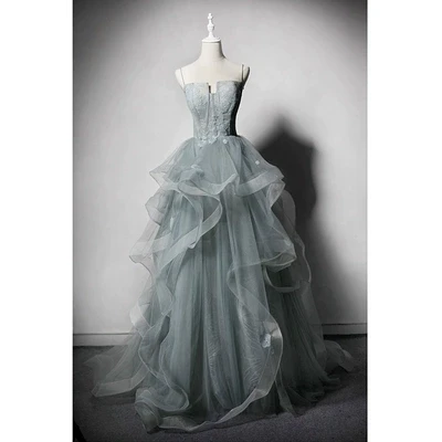 100% Настоящее бледно-серое Зеленое Длинное платье принцессы средневековое