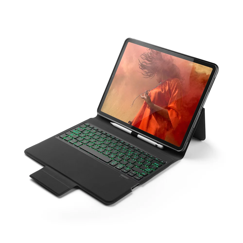 Для iPad Pro 12,9 Съемная Bluetooth Русская/Иврит/испанская клавиатура+ тонкая подставка из искусственной кожи Чехол встроенный карандаш слот