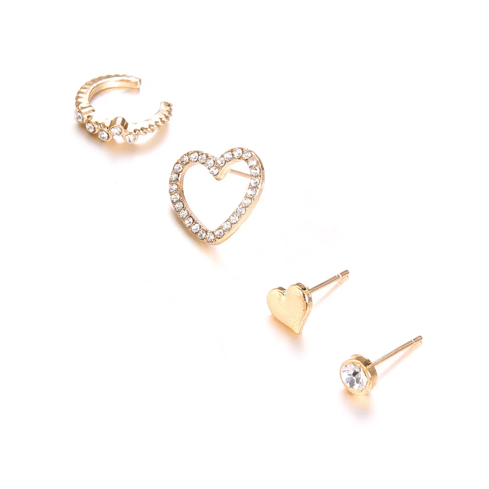 

New Earrings Women's Peach Heart Heart Ear Ring Set Popular Gold Earrings Wholesale Earrings For Women Earings Fashion Jewelry
