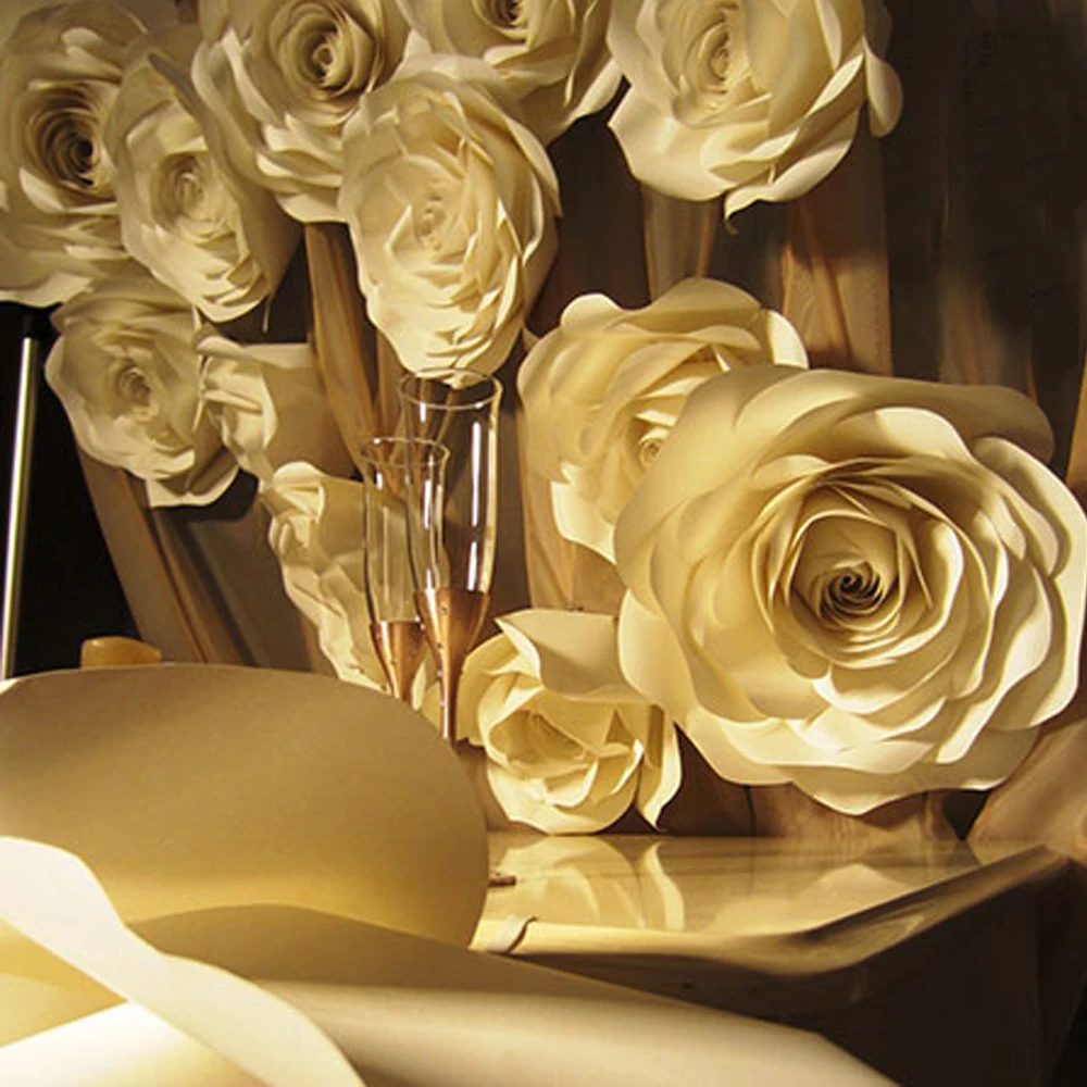 15pcs Ivory Rose Giant Paper Flower Set Large Big For Wedding Party Background Wall Backdrop Decor | Дом и сад