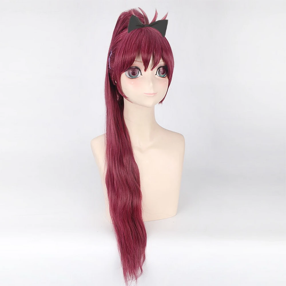 Парик для косплея Puella Magi Madoka Magica Sakura Kyouko Auburn длинный прямой Женский синтетические