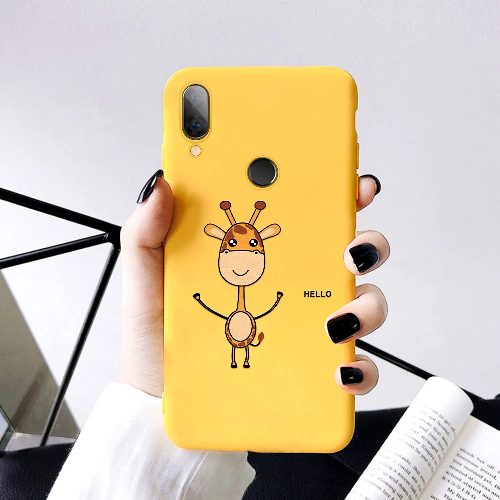 Желтый мультяшный чехол для Xiaomi Redmi 6A 6 Pro Mi A2 Lite 7 7A K20 Note 5 телефона с рисунком