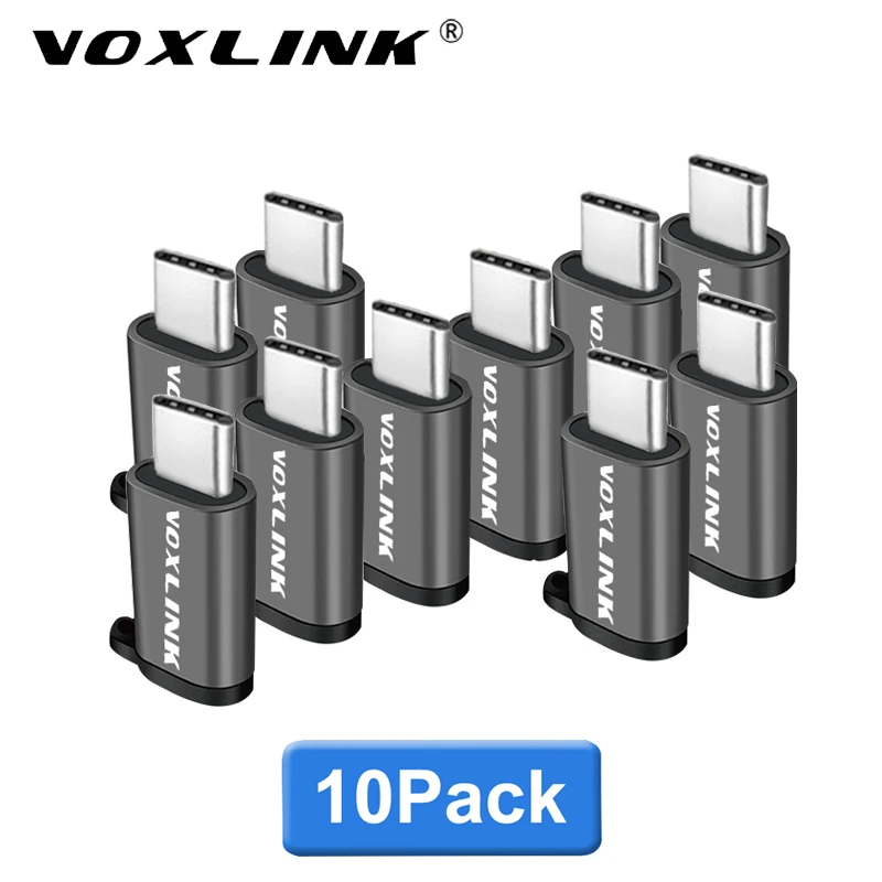 VOXLINK 10 Упаковка Micro USB для type C адаптер сплав чехол Android Micro USB разъем для type C для huawei/htc с брелоком адаптеры