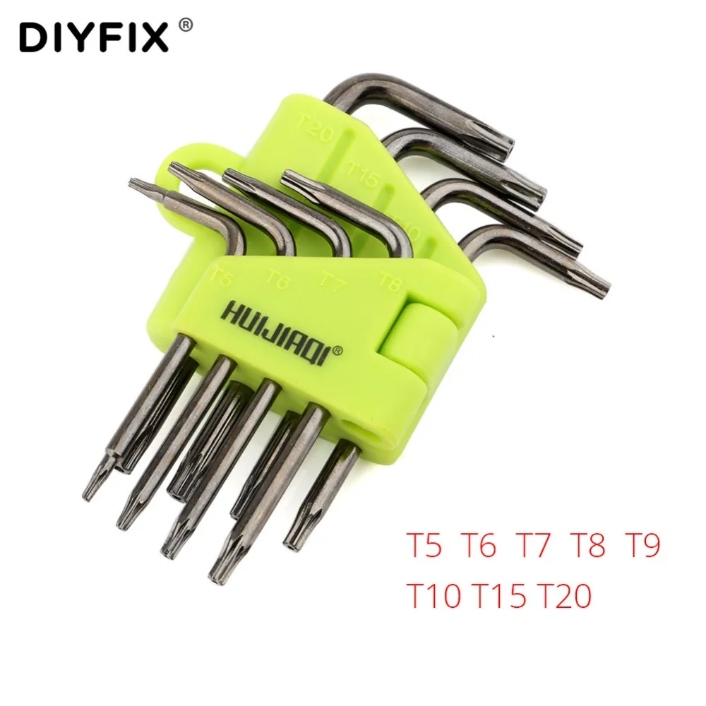 DIYFIX мини Torx ключ Звездочка Набор отверток T5 T6 T7 T8 T9 T10 T15 T20 для Macbook/Xbox one/PS4/HDD ремонтный комплект инструментов
