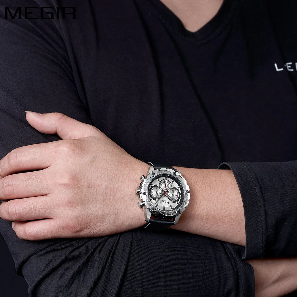 Часы Megir Мужские кварцевые аналоговые модные спортивные армейские в стиле