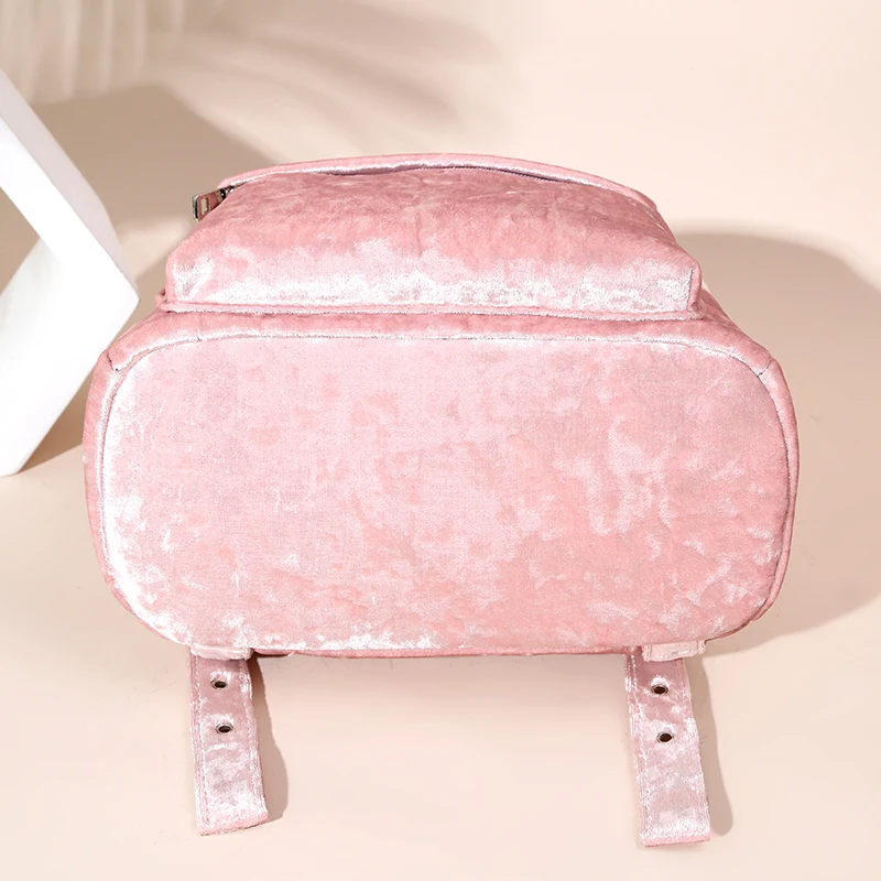 ROMERO BRITTO Velour Backpack Women Fresh Style Small Pink Shoulder Bag For Teenage Girls Fashion Leisure Schoolbag Travel Bags | Багаж и
