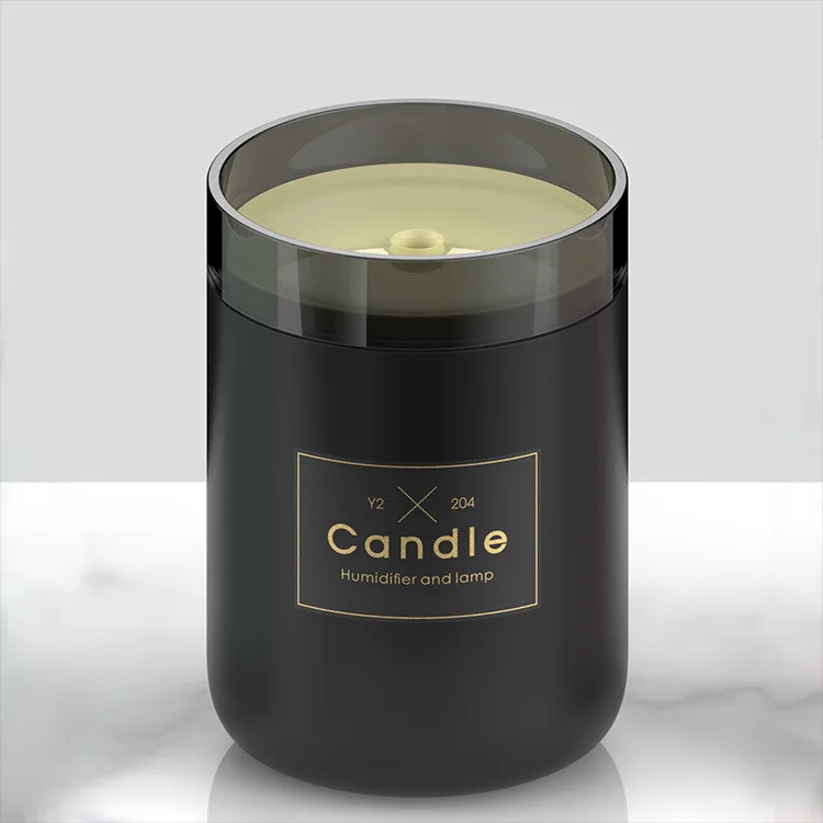 1 PCS Black Настольный увлажнитель свечей Романтический Теплый ночник диффузор 280 мл зарядка через usb воздухоувлажнитель очиститель рождественские подарки - Цвет: 1 PCS Black