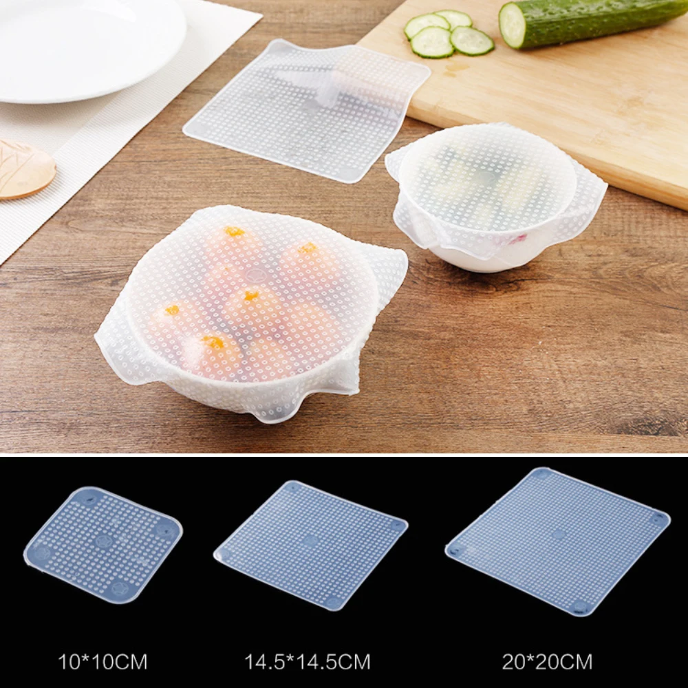 3pcs 6 шт./компл. Управление по санитарному надзору за качеством пищевых продуктов и медикаментов, универсальный силиконовый стрейч сохранить горшок крышка чаши для холодильник микроволновая печь Еда Saver многоразовые контейнеры крышка - Цвет: 3pcs