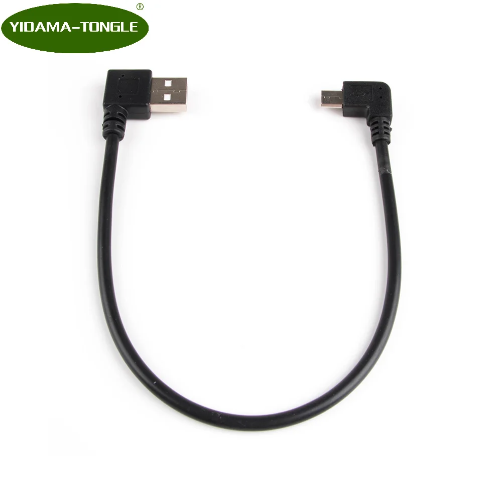 28 см левый угол USB 2 0 штекер на 90 градусов правый Micro 5 Pin кабель Шнур адаптер разъем