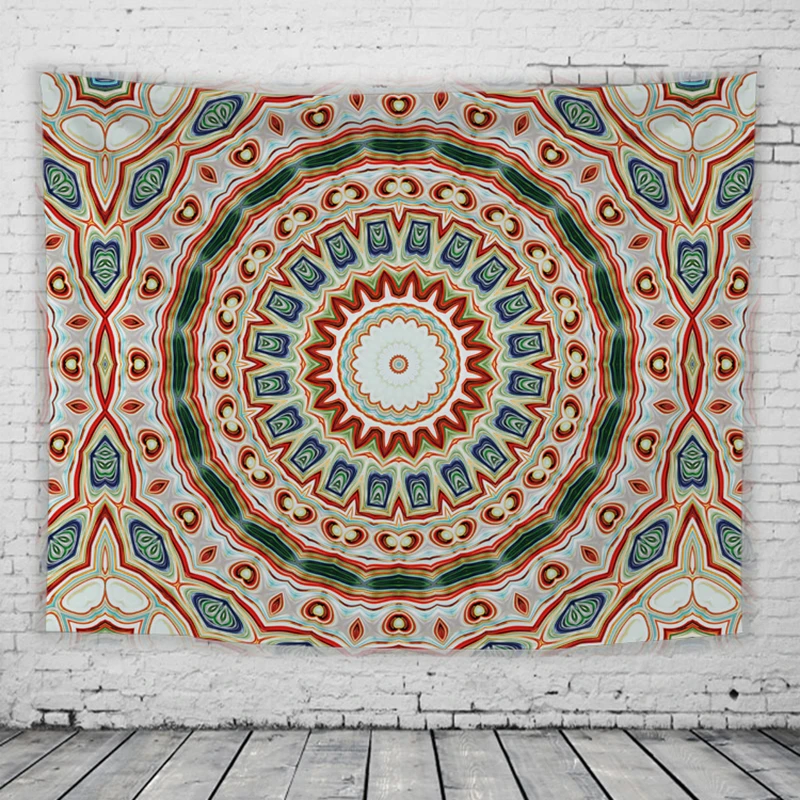 Мандала индийский декоративный гобелен настенный богемный пляжный коврик