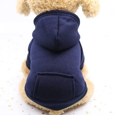 Navy Blue Спортивная толстовка с капюшоном для собак, одежда для собак, пальто, куртки из хлопка и флиса, зимняя теплая одежда для щенков, костюм для животных - Цвет: Navy Blue