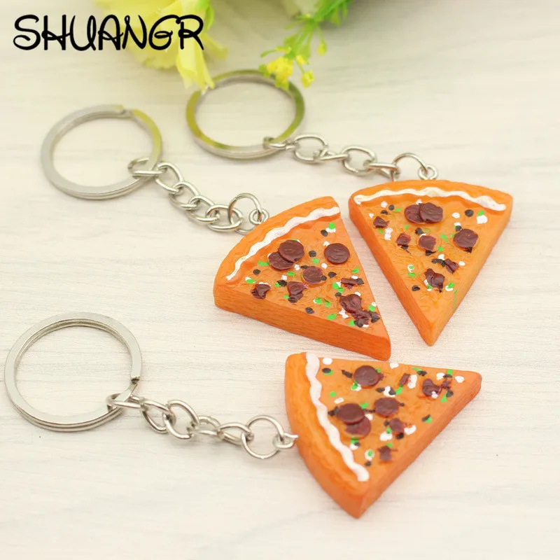 Новые поступления shuangr, Модный милый брелок в виде пиццы, кулон, модный брелок для ключей, брелок для мужчин/женщин - Цвет: TW648