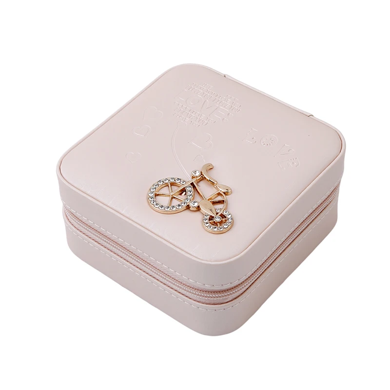 Дорожная портативная мини шкатулка для драгоценностей с зеркалом косметический