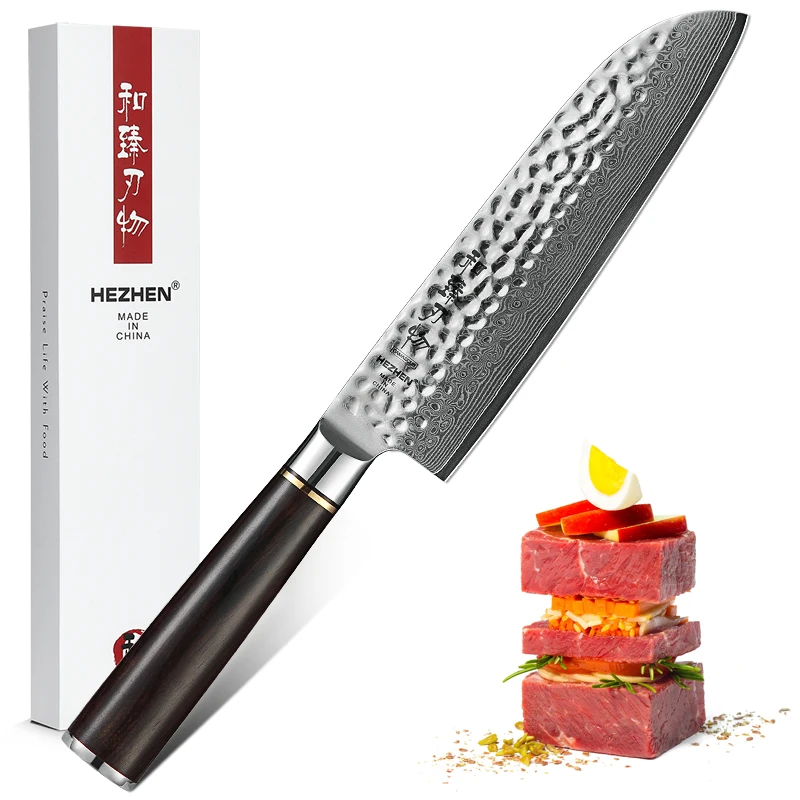 Кухонные ножи марки 2018 нож сантоку 7 дюймов японский кухонный VG10 из дамасской
