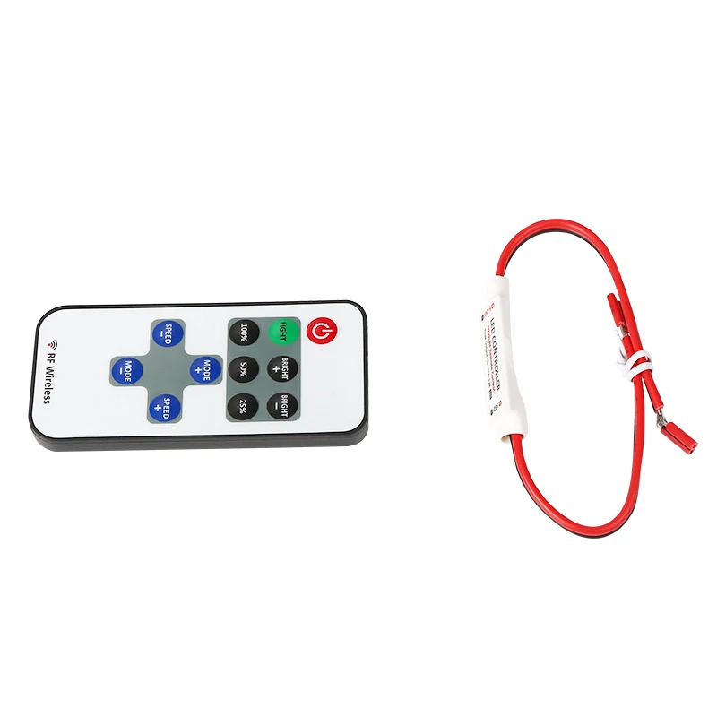 

DC5~24V dimmer controller remote mini wireless single color rf led controller for single color led module 3528 5050 strip light