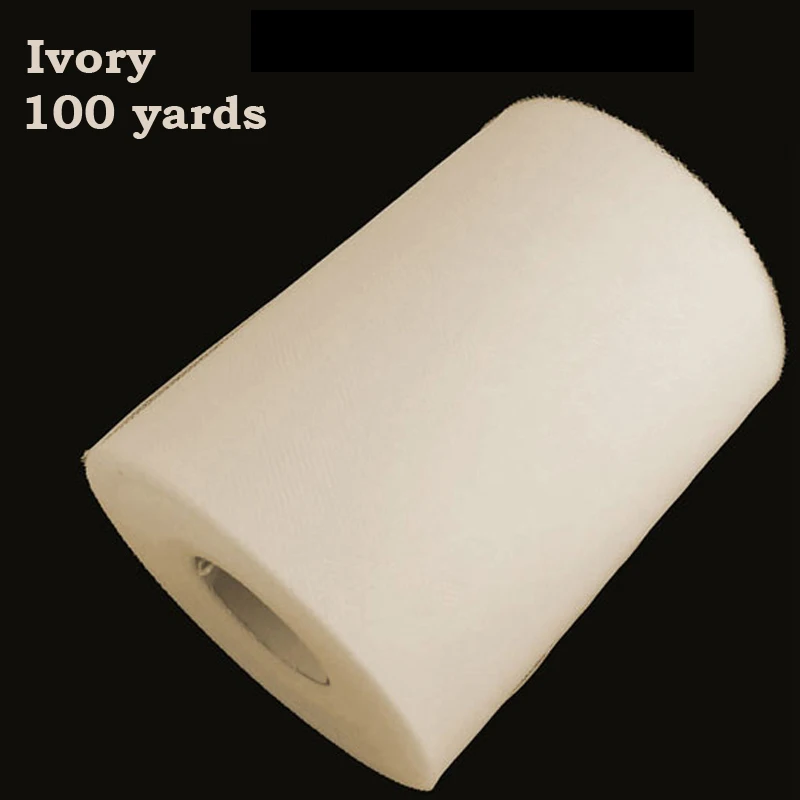 Ivory 100yrd Fengrise Свадебные украшения 100 ярдов 91.5 M 15 см фатин Ткань Юбки Швейные Tкани Тюль Spool рулонов органза лоскутное Аксессуары ремесла - Цвет: Ivory 100yrd