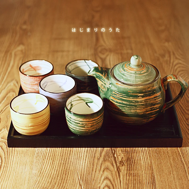 Набор чайных чашек японская чайная чашка глазурованная цветная ручная роспись